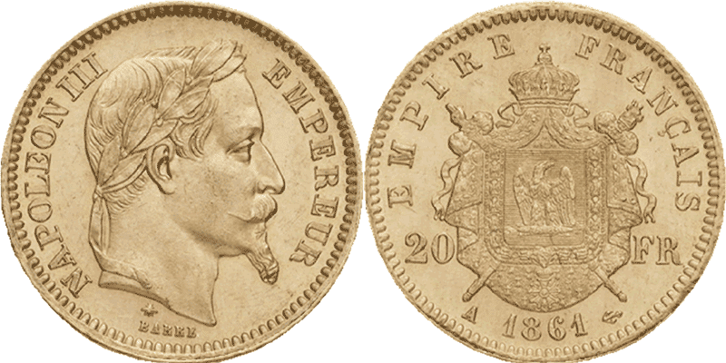20 Francs Or Napoleon Tete laurée